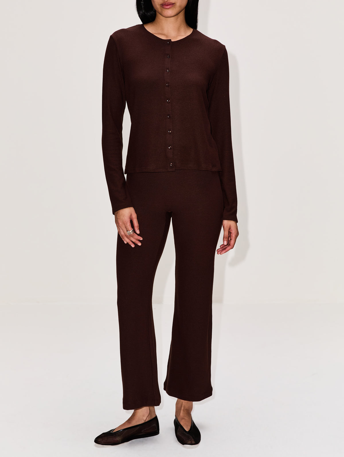 Lauren Classic Cardigan,LESET,CHOCOLATE,Image 2