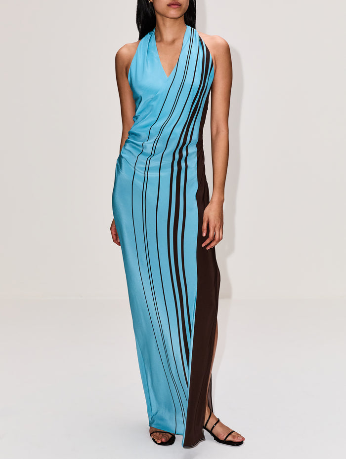Rioja Halter Scarf Maxi Dress,SIR.,PACHA MINERAL STRIPE,Image 1