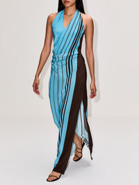 Rioja Halter Scarf Maxi Dress,SIR.,PACHA MINERAL STRIPE,Image 3