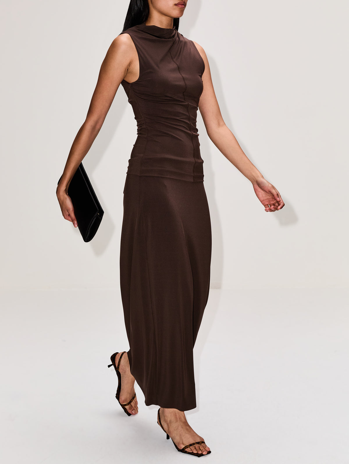 Matheo Midi Skirt,SIR.,TRUFFLE,Image 3