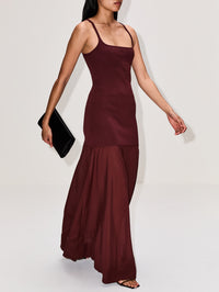 Sheer Silk Circle Hem Dress,ST AGNI,LIQUEUR,Image 3