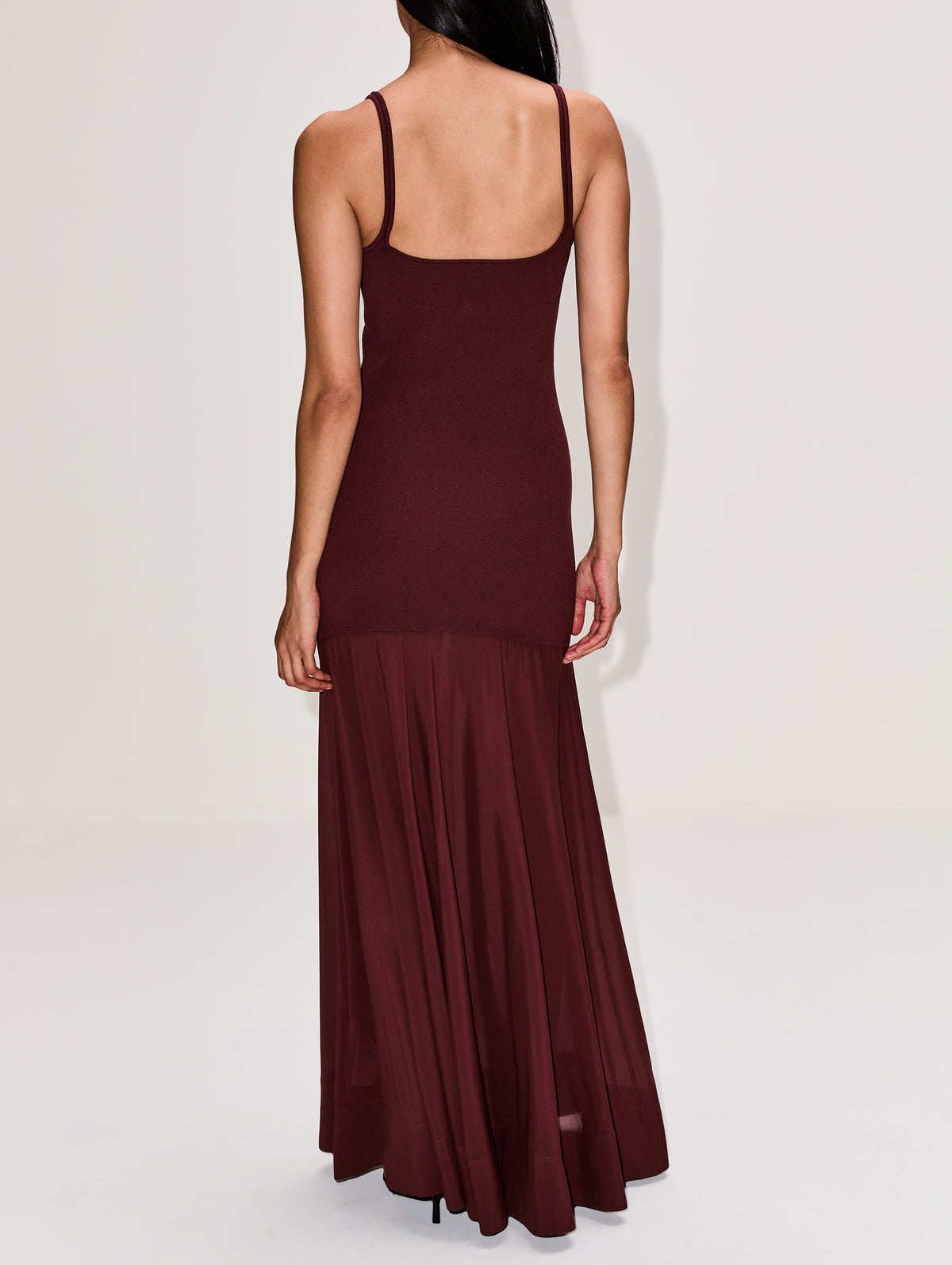 Sheer Silk Circle Hem Dress,ST AGNI,LIQUEUR,Image 4