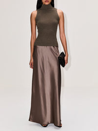 Blake Rib Turtleneck Tank,LESET,MOSS,Image 2