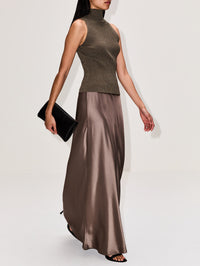 Barb Bias Skirt,LESET,TAUPE,Image 3