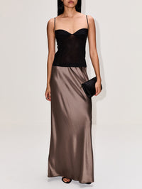 Silk Cami Top,ST AGNI,BLACK,Image 2