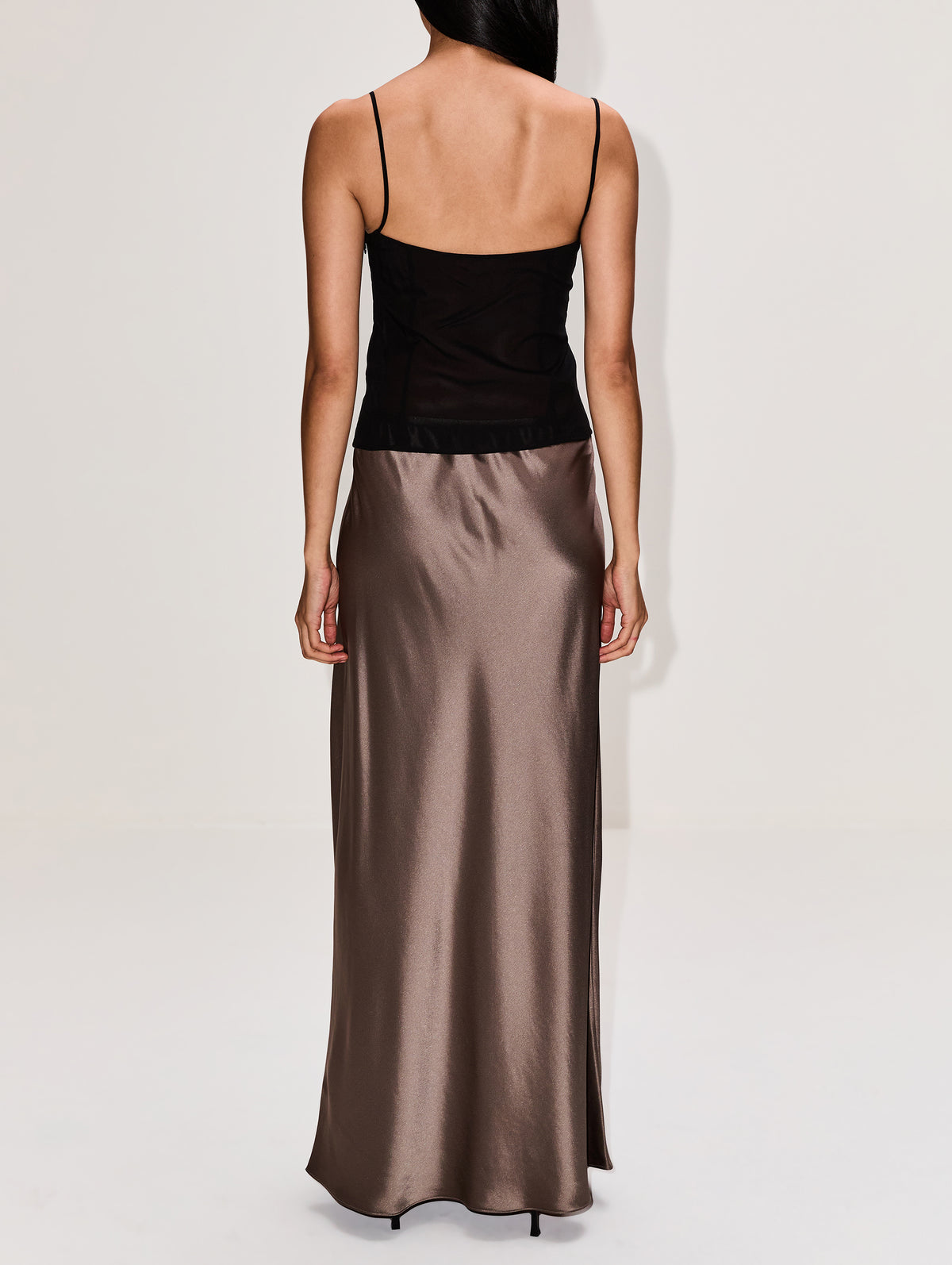 Silk Cami Top,ST AGNI,BLACK,Image 3