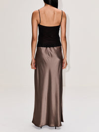 Silk Cami Top,ST AGNI,BLACK,Image 3