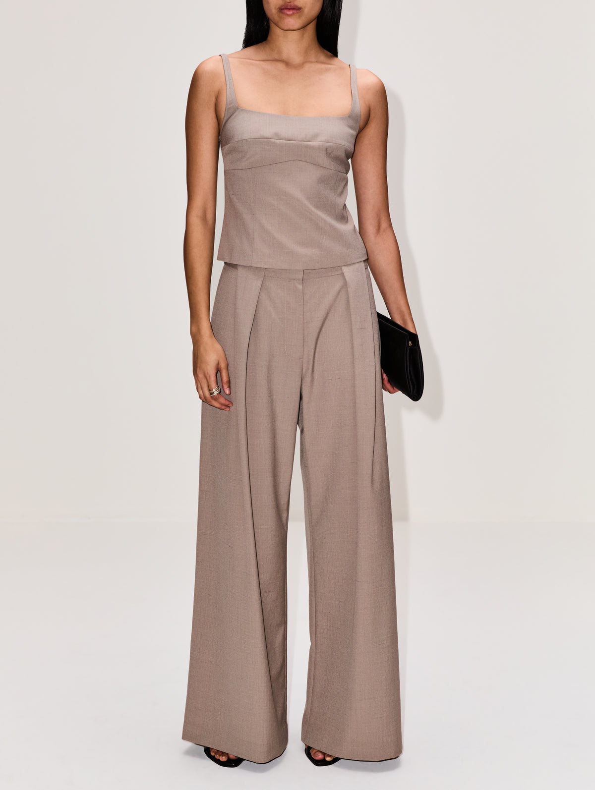 Pleat Loop Pant,ST AGNI,MOUSSE,Image 2