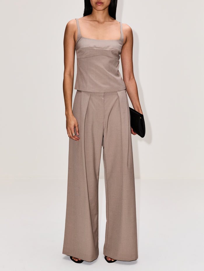 Pleat Loop Pant,ST AGNI,MOUSSE,Image 1