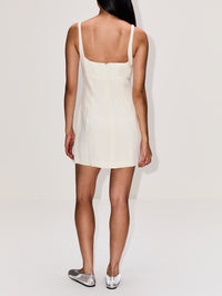 Tailored Square Neck Mini Dress,ST AGNI,OFF WHITE,Image 4