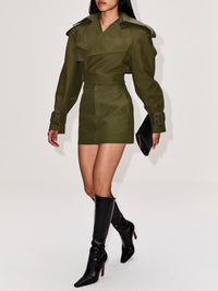 Drill Mini Skirt,WARDROBE.NYC,MILITARY,Image 3