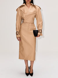 Perfecto Trench,WARDROBE.NYC,KHAKI,Image 2