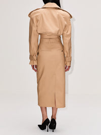 Drill Midi Skirt,WARDROBE.NYC,KHAKI,Image 4