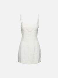 Tailored Square Neck Mini Dress,ST AGNI,OFF WHITE,Image 1