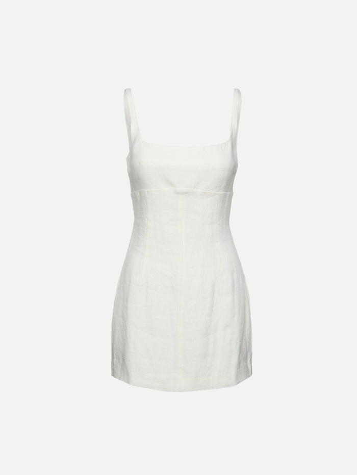 Tailored Square Neck Mini Dress,ST AGNI,OFF WHITE,Image 1