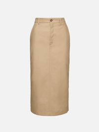 Drill Midi Skirt,WARDROBE.NYC,KHAKI,Image 1