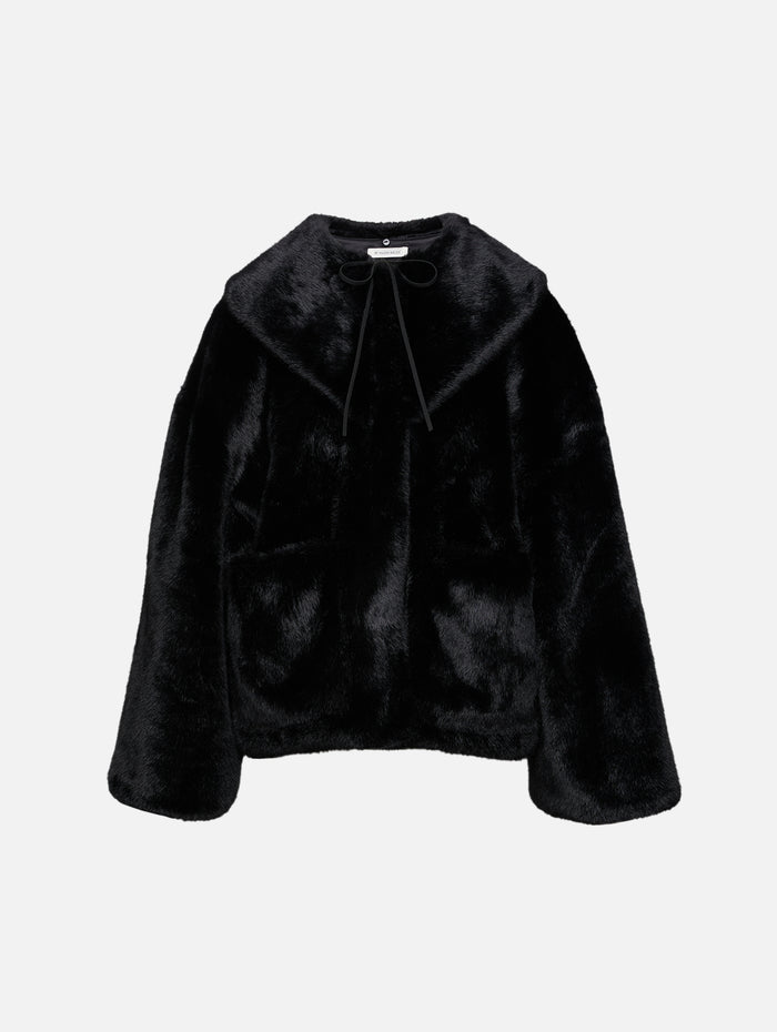Jacquie Fake Fur Jacket,BY MALENE BIRGER,BLACK,Image 1