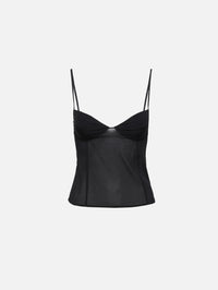 Silk Cami Top,ST AGNI,BLACK,Image 1