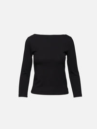 Soft Jersey Ballerina Top,ST AGNI,JET BLACK,Image 1