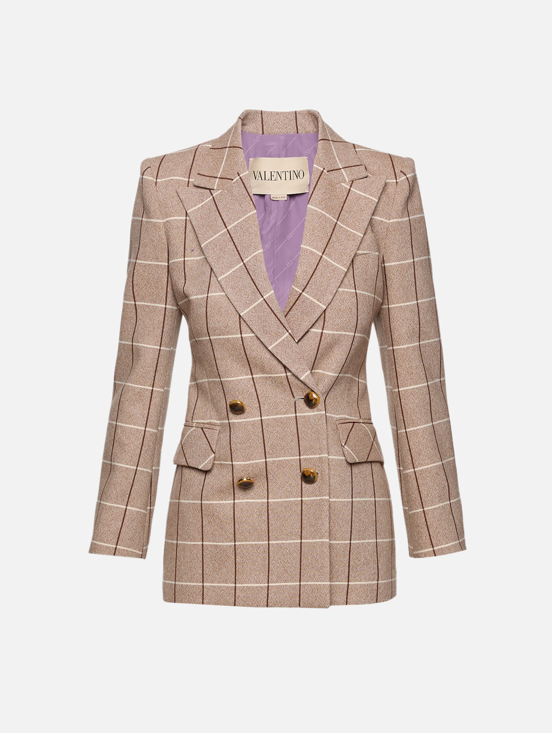 Check Double Breasted Jacket | VALENTINO GARAVANI | elysewalker