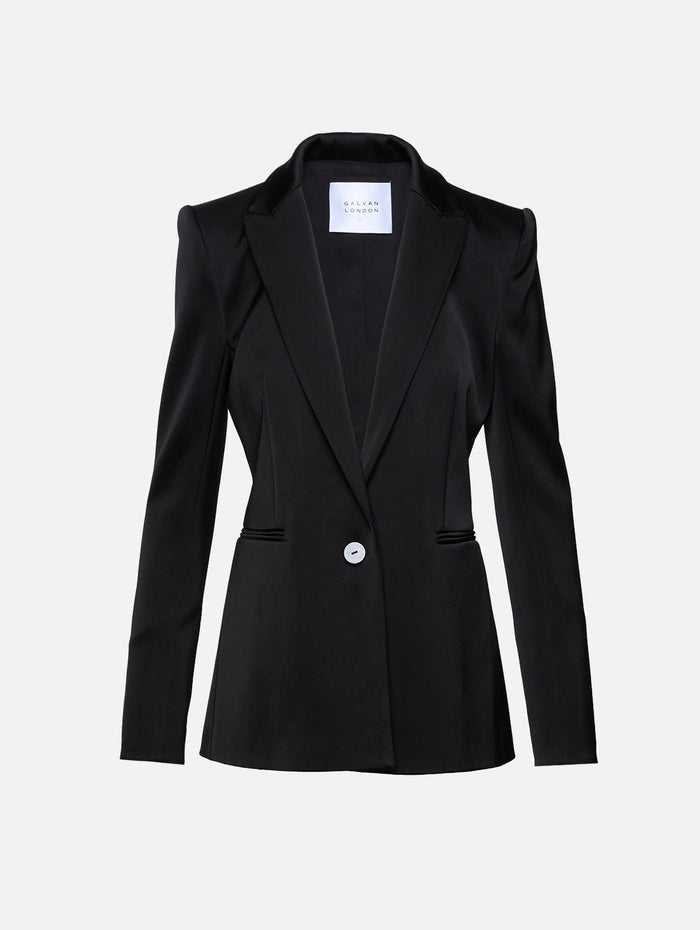 Sculpted Blazer,GALVAN,BLACK,Image 1