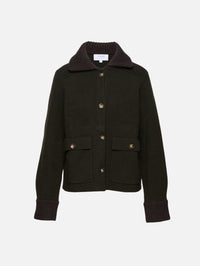 Cropped Theodore Jacket,LA LIGNE,DARK OLIVE,Image 1
