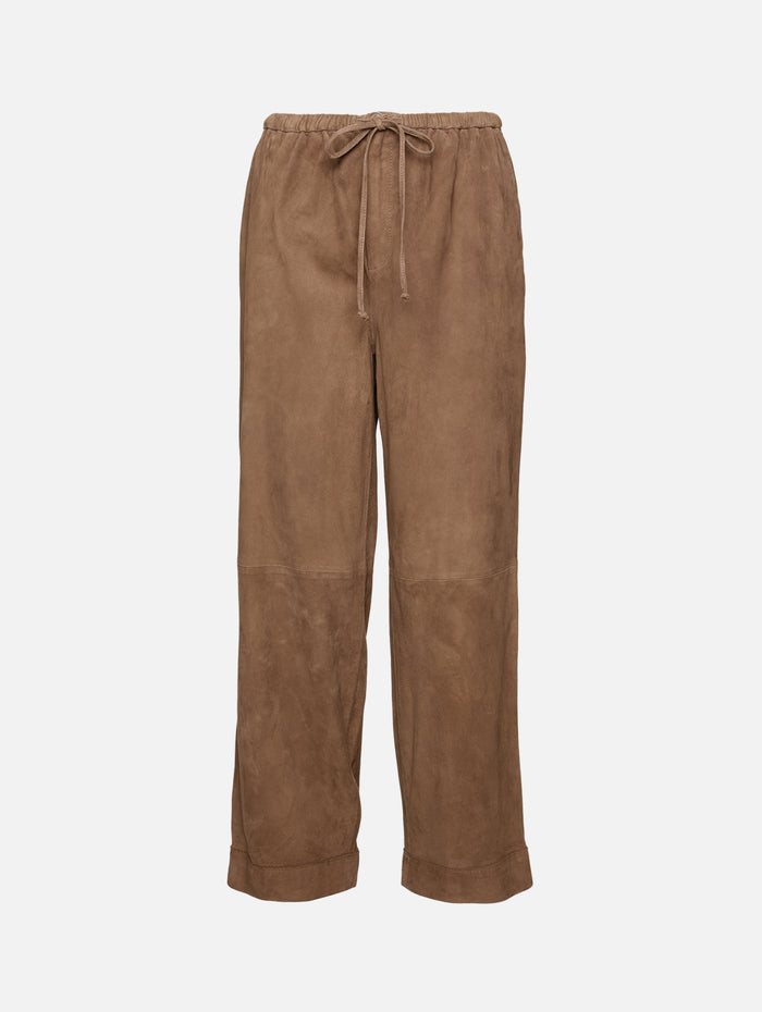 Joanni Suede Pant,BY MALENE BIRGER,CHOCOLATE CHIP,Image 1