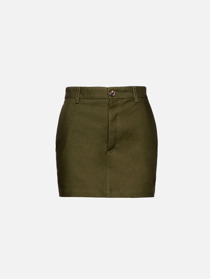 Drill Mini Skirt,WARDROBE.NYC,MILITARY,Image 1