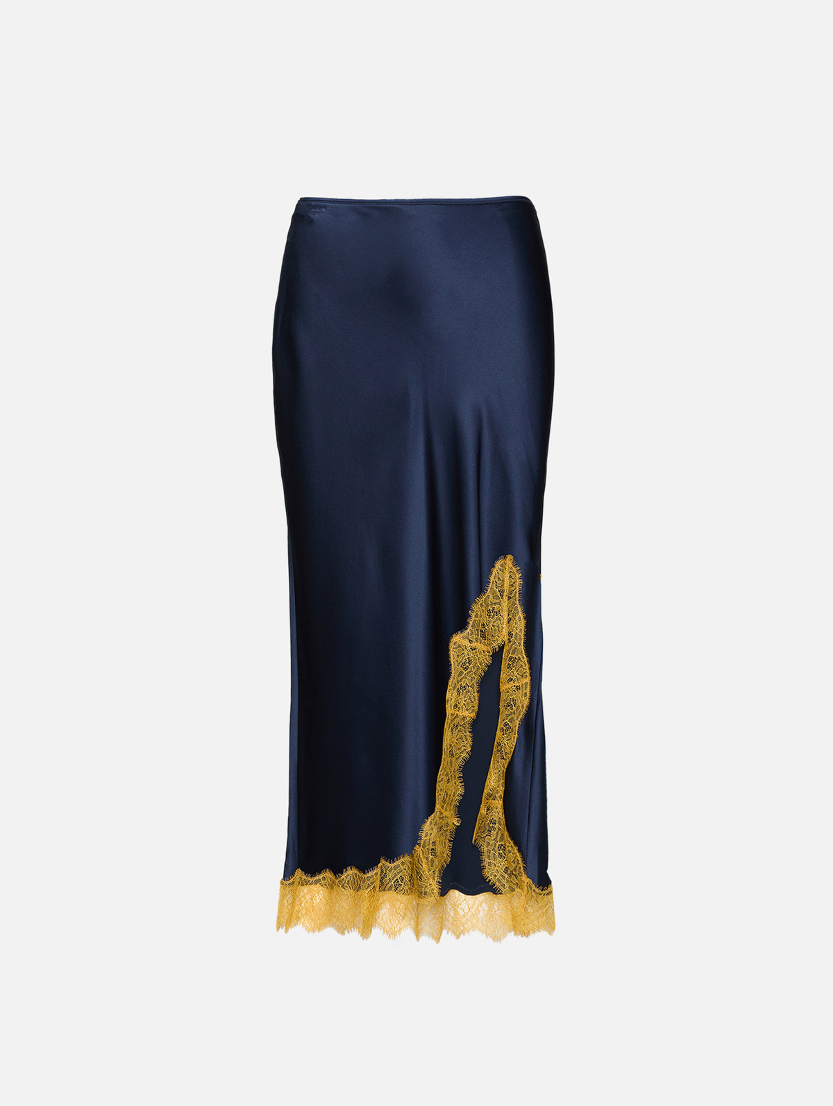 Lace Slip Skirt,LA LIGNE,MIDNIGHT/MUSTARD,Image 1