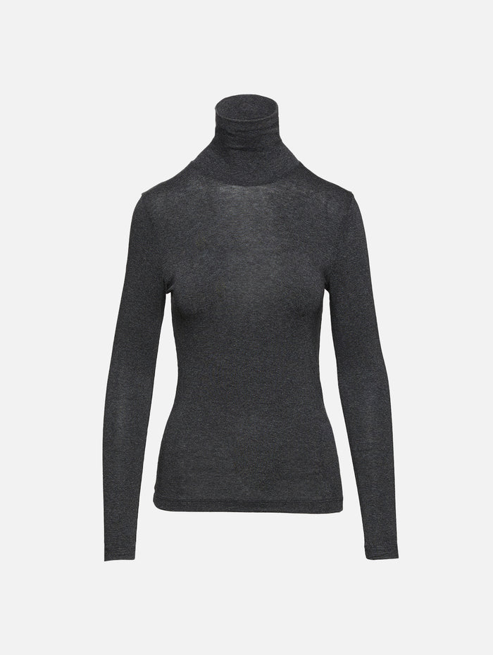 Pascale Turtleneck Top,AGOLDE,CHARCOAL HEATHER,Image 1