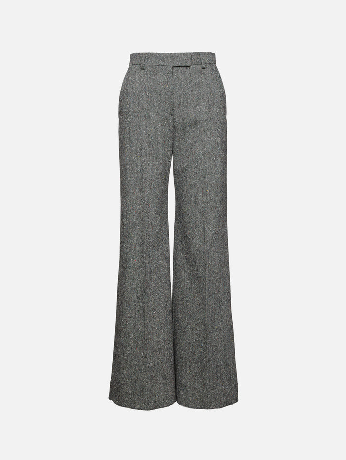 Wide Leg Trouser,VALENTINO GARAVANI,AVORIO/NERO,Image 1