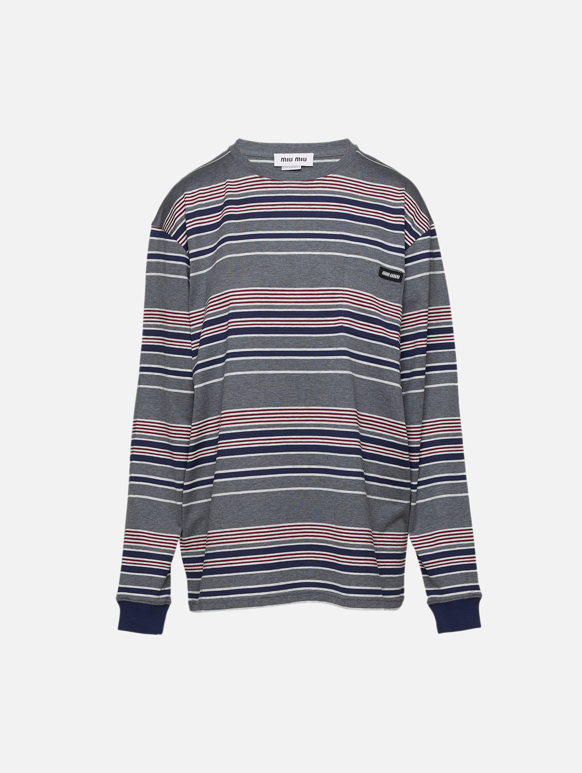 Striped Longsleeve Jersey Tee | MIU MIU | elysewalker
