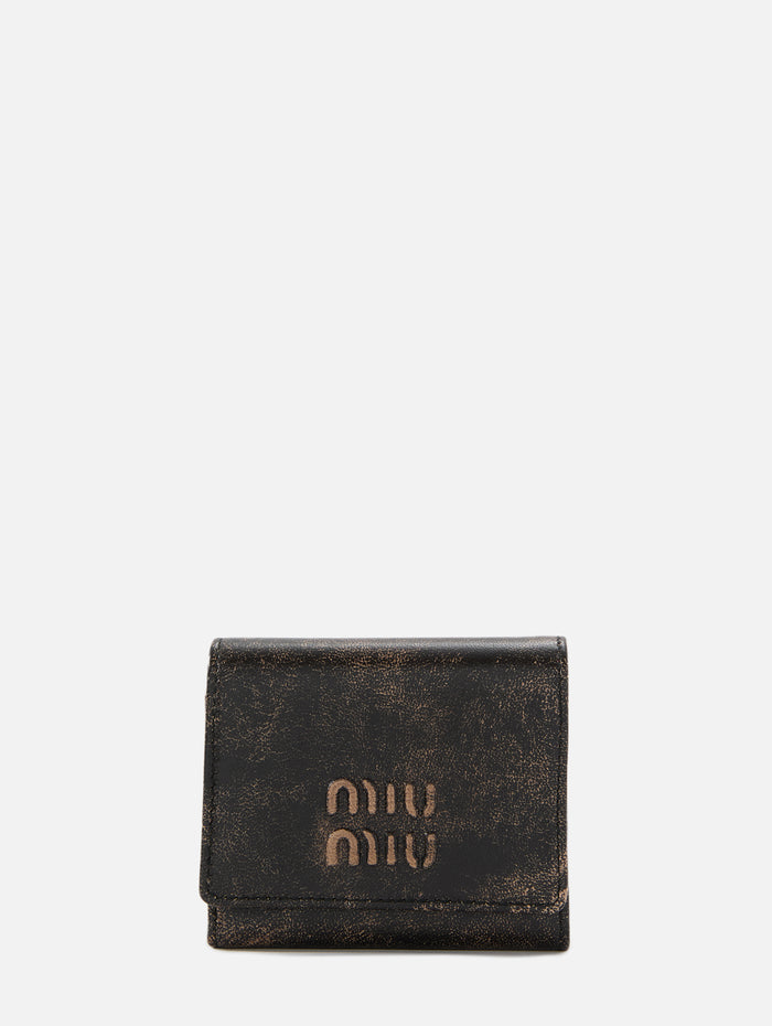 Distressed Logo Wallet,MIU MIU,CAFFE,Image 1