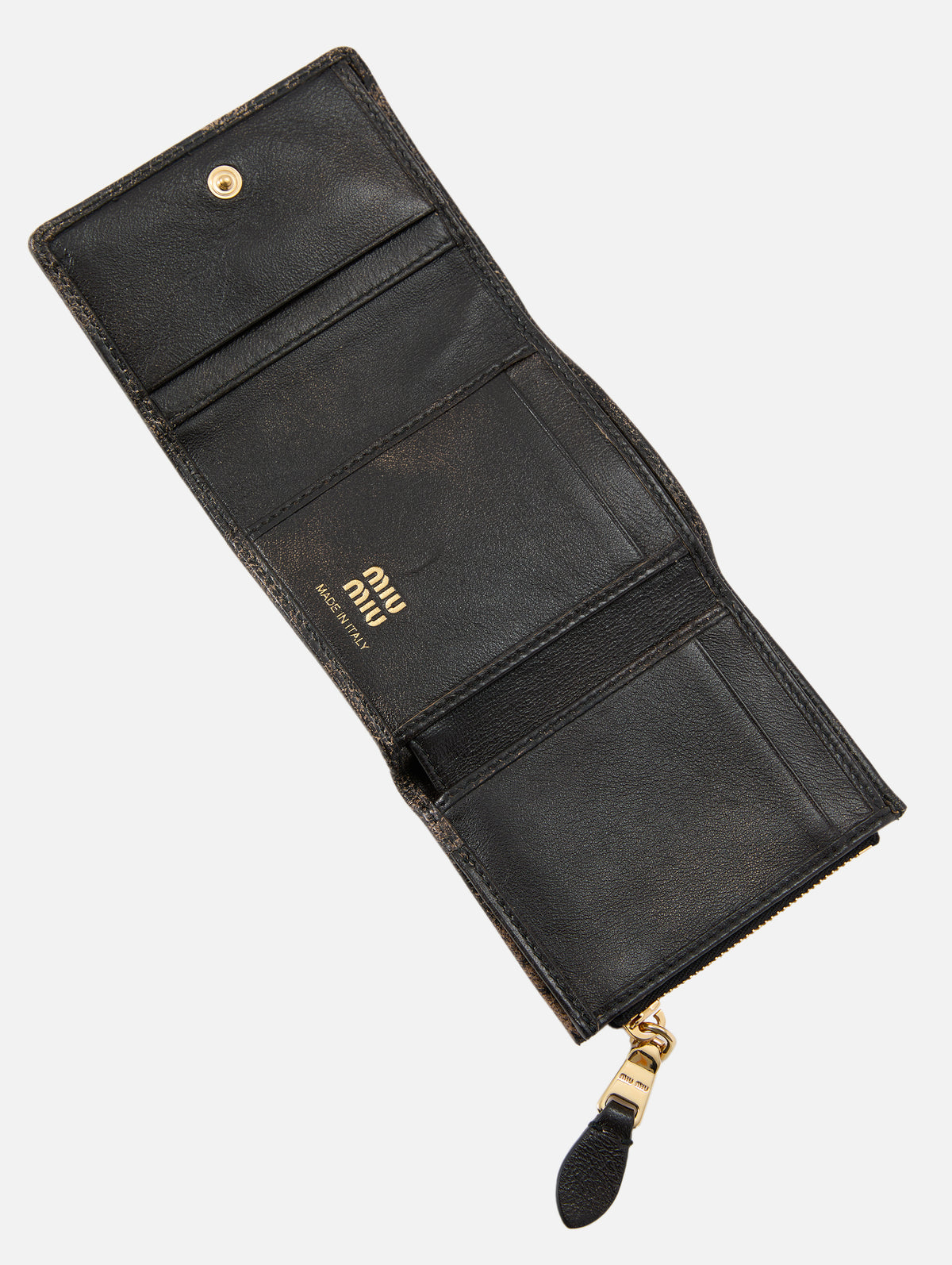 Distressed Logo Wallet,MIU MIU,CAFFE,Image 2