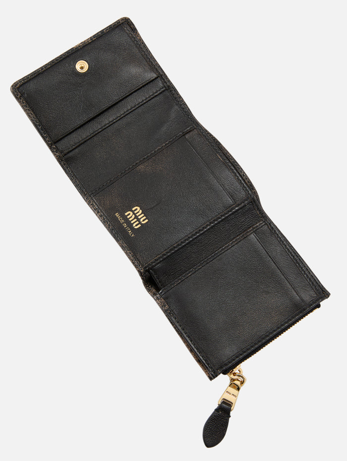 Distressed Logo Wallet,MIU MIU,CAFFE,Image 1