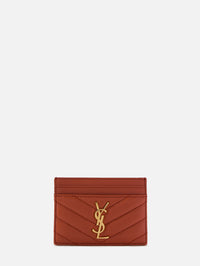 Cassandre Credit Card Case,SAINT LAURENT,DARK MANDARIN,Image 1