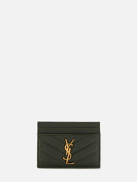 Cassandre Credit Card Case,SAINT LAURENT,OLIVE WOOD,Image 1