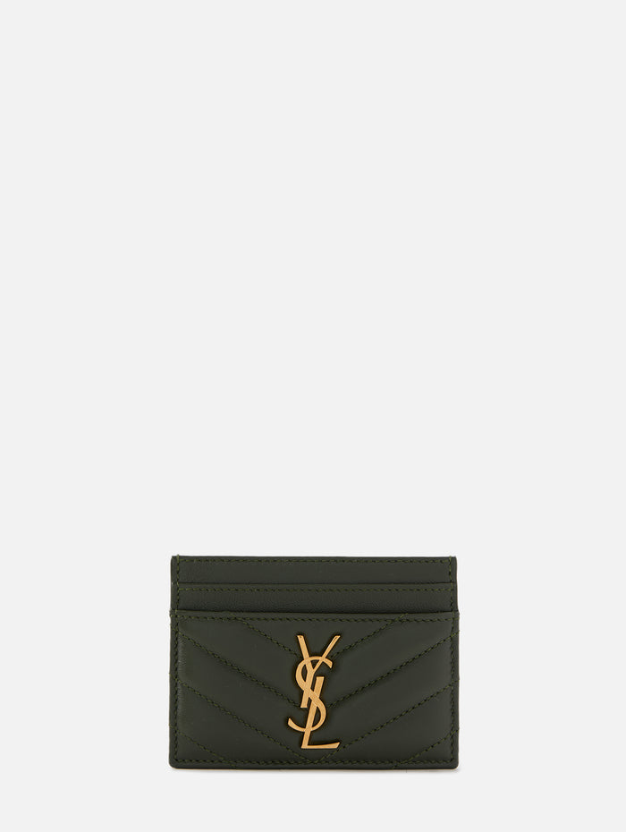 Cassandre Credit Card Case,SAINT LAURENT,OLIVE WOOD,Image 1