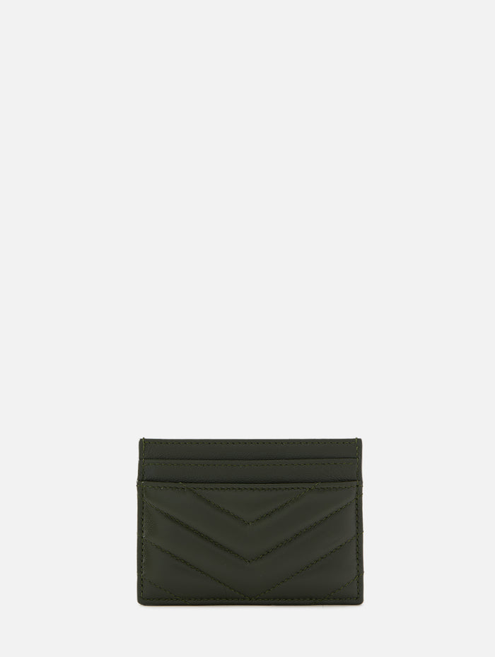 Cassandre Credit Card Case,SAINT LAURENT,OLIVE WOOD,Image 1