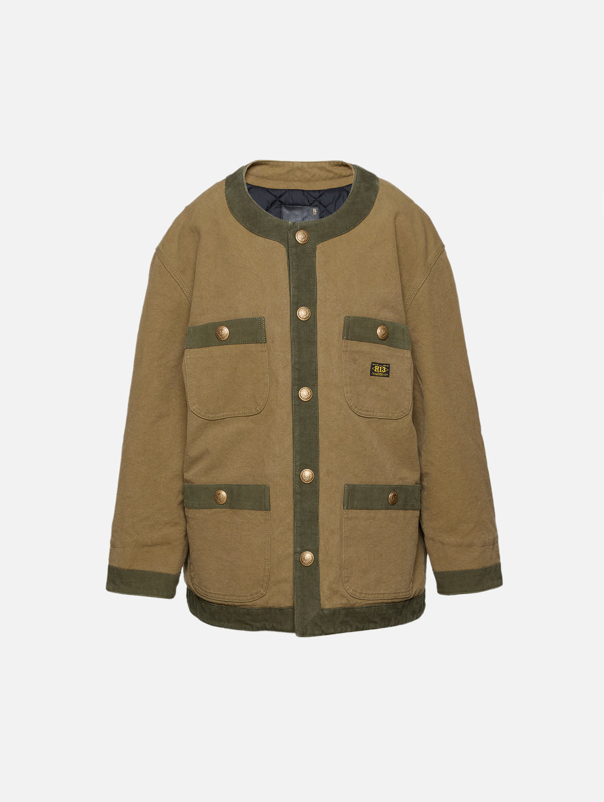 Cord Trimmed Chore Jacket,R13,DUSKY TAN,Image 1