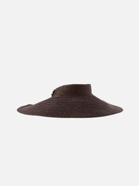 Birdie Oversized Visor,JANESSA LEONE,CHOCOLATE,Image 2