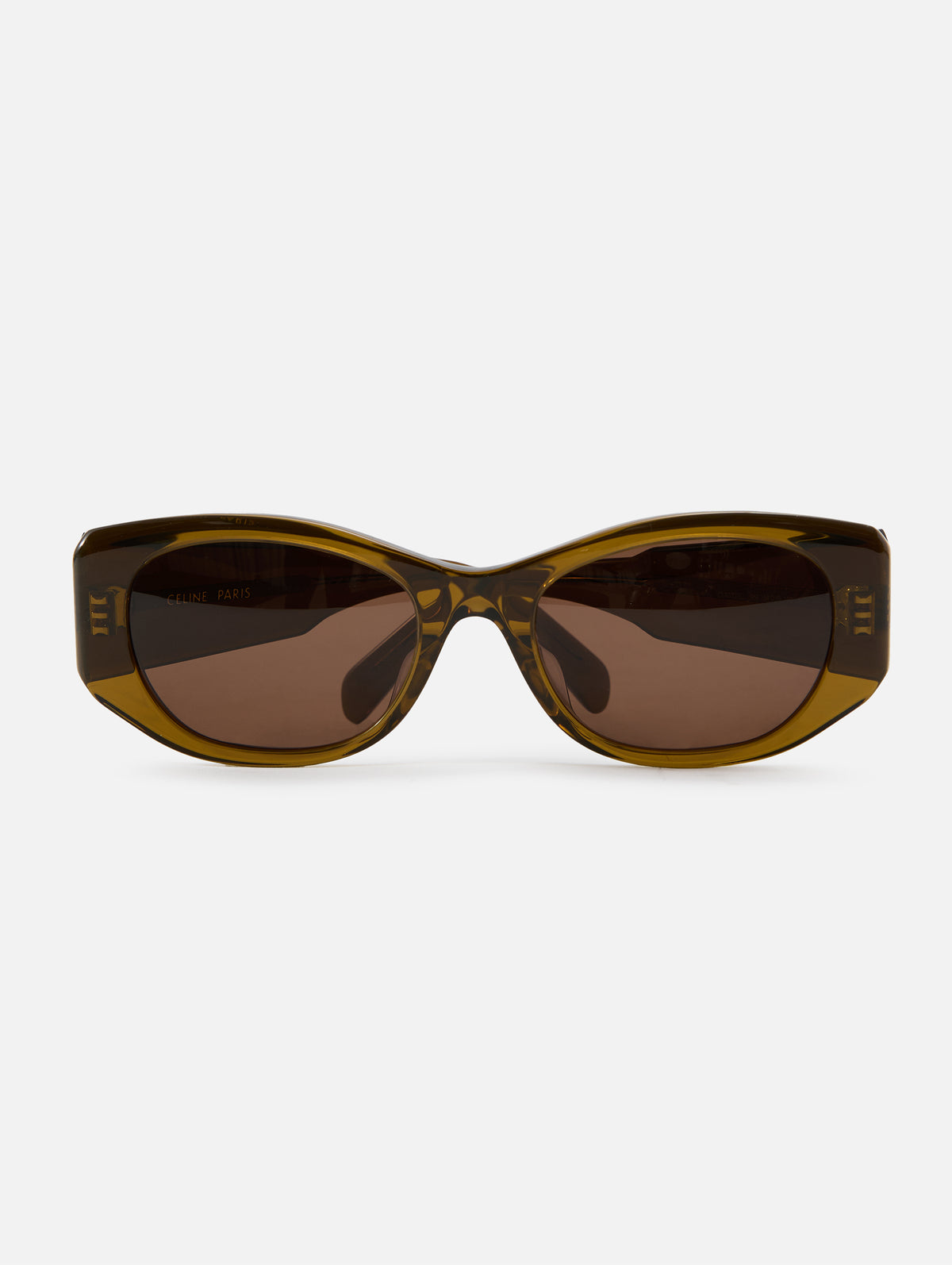 Round 3 Dot Frame Sunglasses,CELINE EYEWEAR,DARK OLIVE,Image 1