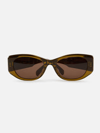 Round 3 Dot Frame Sunglasses,CELINE EYEWEAR,DARK OLIVE,Image 1