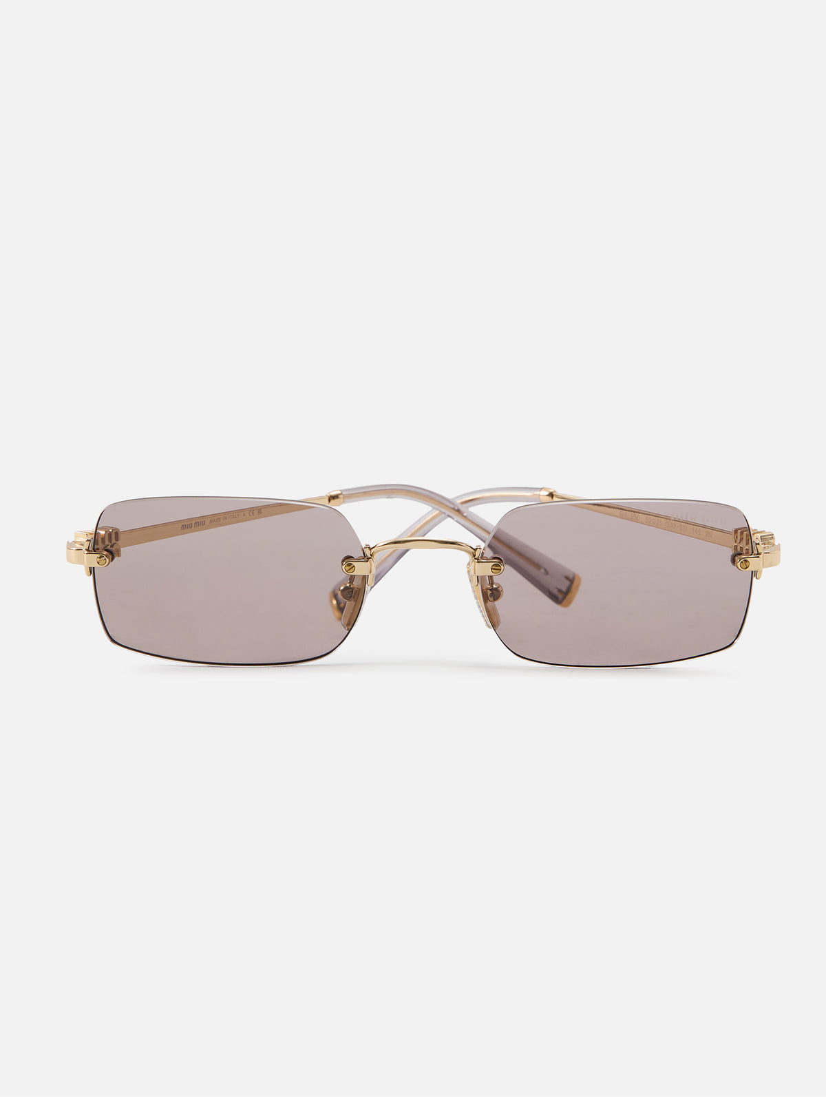 Miu Regard Rimless Sunglasses,MIU MIU EYEWEAR,LIGHT PURPLE/BROWN,Image 1