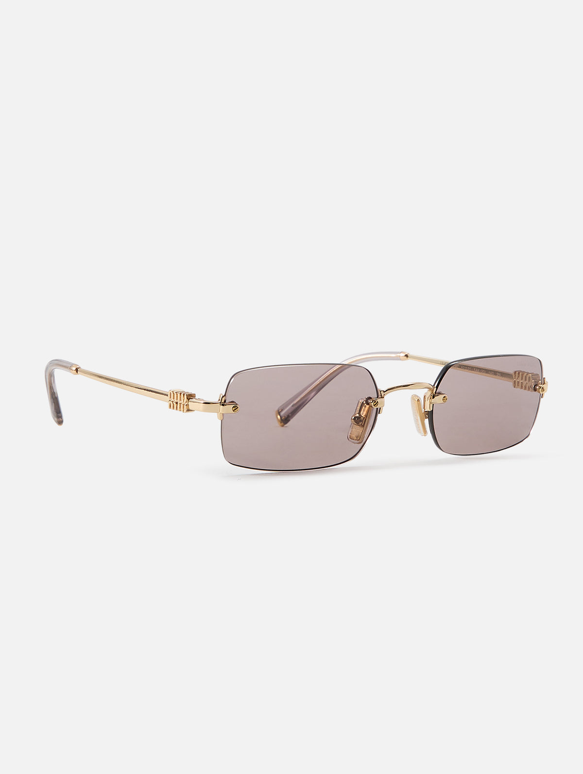 Miu Regard Rimless Sunglasses,MIU MIU EYEWEAR,LIGHT PURPLE/BROWN,Image 2
