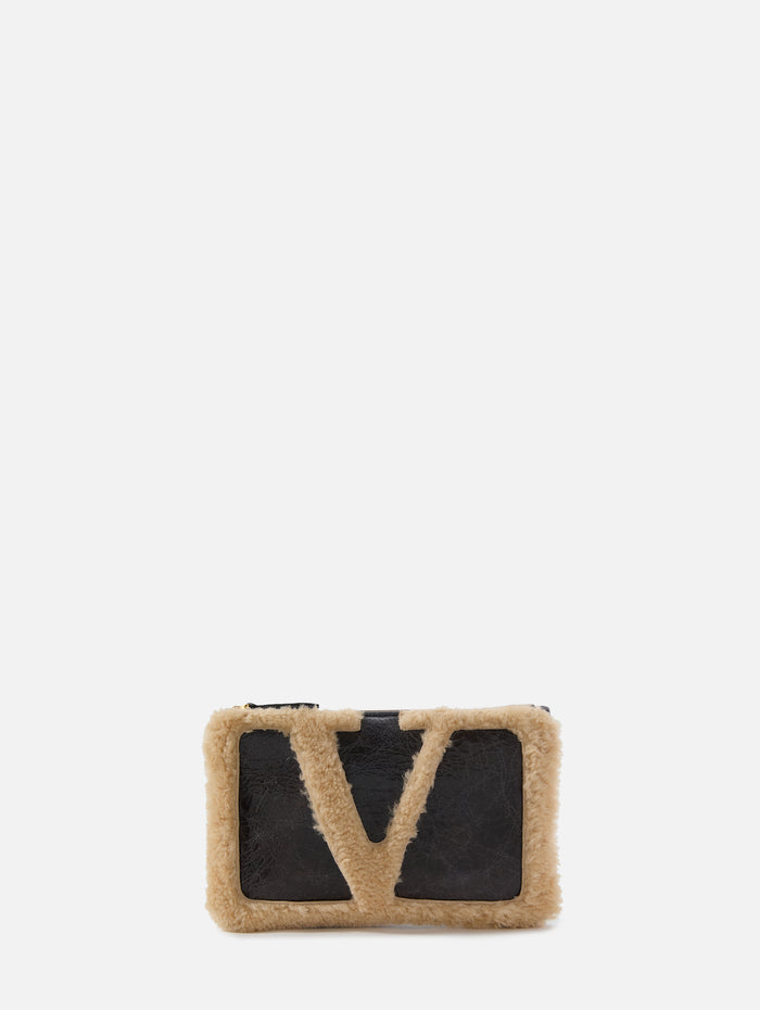 Vida Superstar Medium Flat Pouch,VALENTINO GARAVANI,BROWN/BEIGE,Image 1