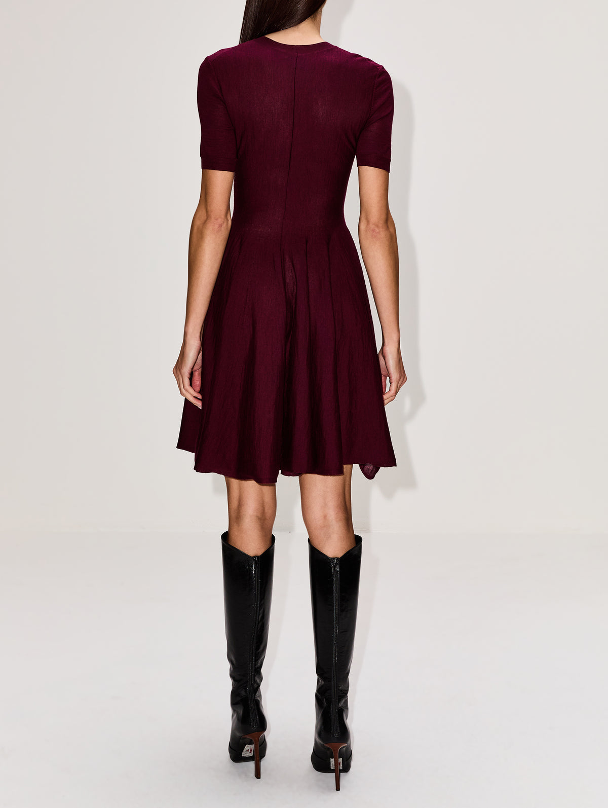 Skater Dress,ALAIA,AUBERGINE,Image 4