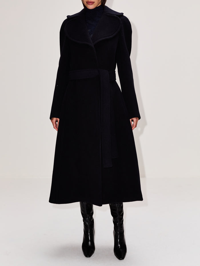 Cinched Coat,ALAIA,MARINE,Image 1