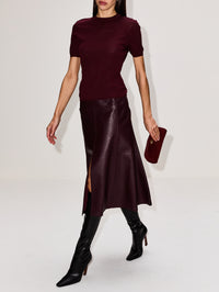 Slim Skirt,ALAIA,PRUNE,Image 3