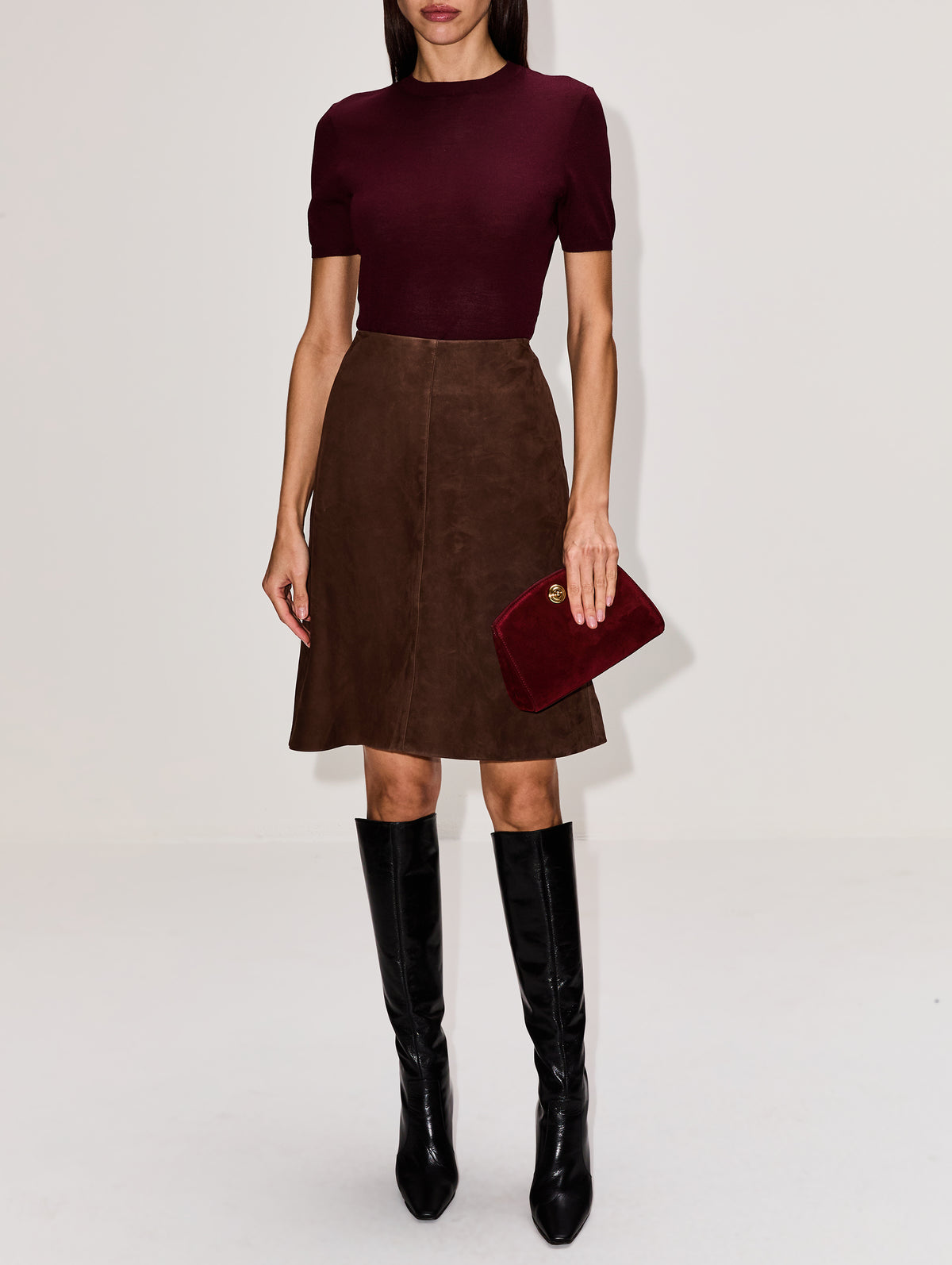 Suede Skirt,TOTÉME,BARK,Image 2
